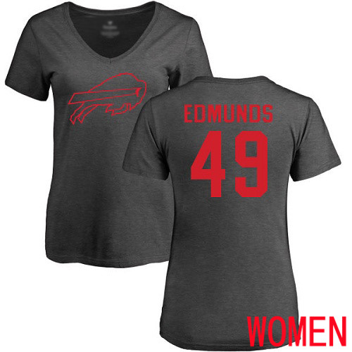 NFL Women Buffalo Bills #49 Tremaine Edmunds Ash One Color T Shirt->women nfl jersey->Women Jersey